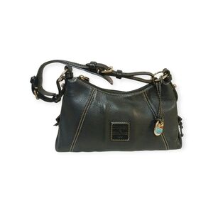 Vintage Dooney & Bourke Mini East/West Slouch Black Pebbled Leather Shoulder Bag
